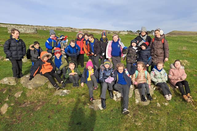 St Michael's Primary School, Alnwick, pupils at Housesteads Roman Fort.