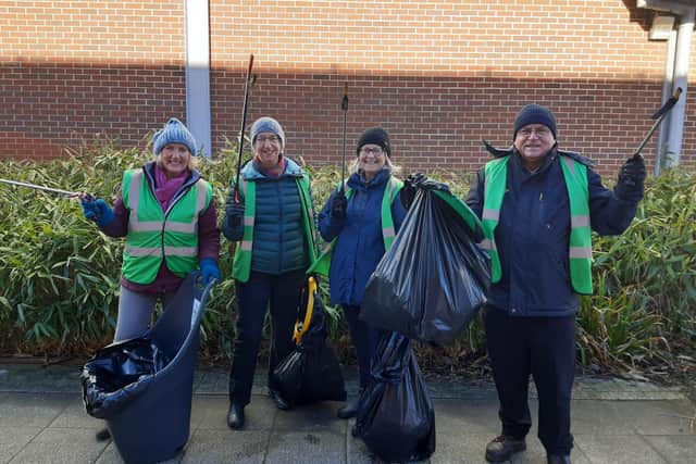 Litter pickers from Blyth Community Volunteers, from left, Claire Young, Christine Wallace, Vivienne Morgan, and Peter Malone. (Photo by National World)