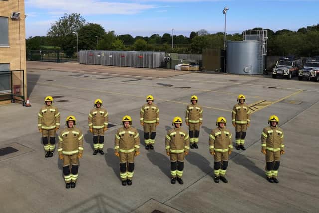 Trainee firefighters in Northumberland.