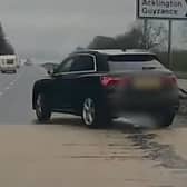 Dashcam footage has shown a string of near misses on the A1 in Northumberland.