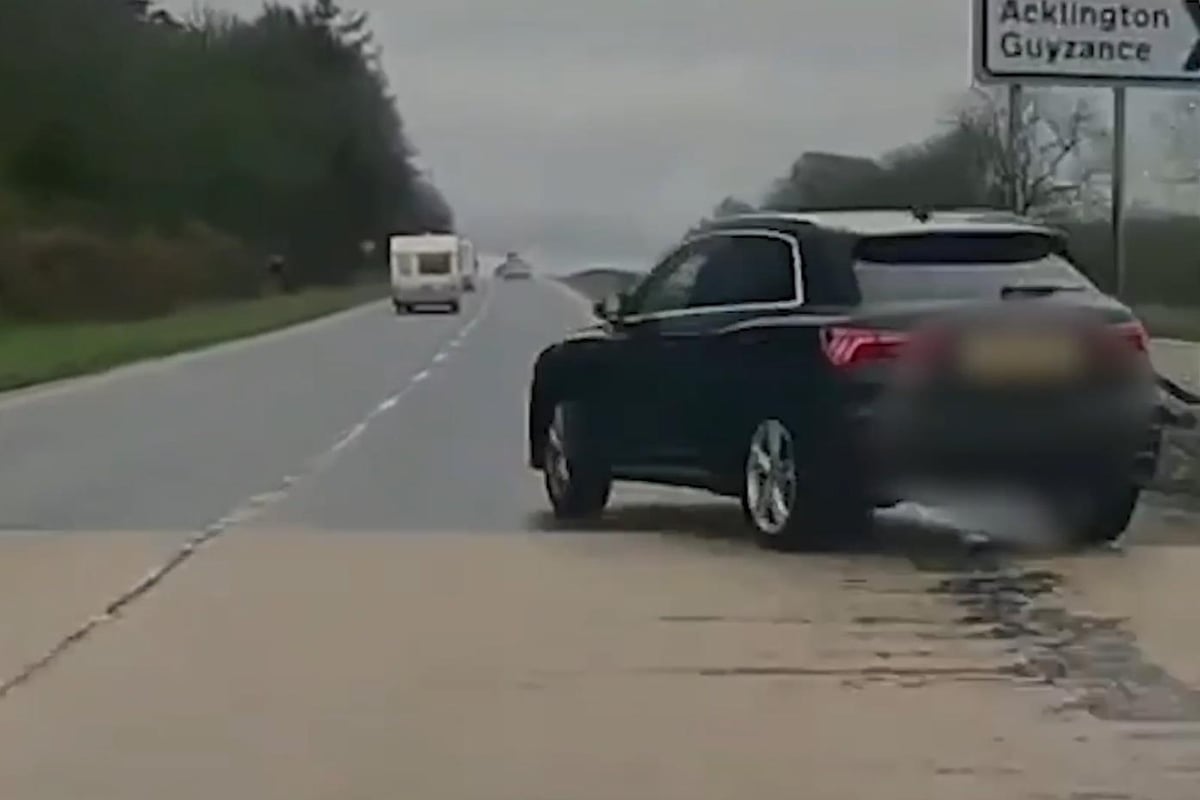 Dashcam footage shows shocking near misses on A1 in Northumberland