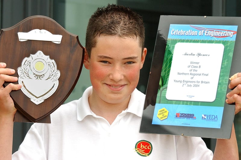 Blyth Community College student Martin Spencer, who had won a National Young Engineers competition.