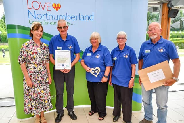 Members of the group's management committee were presented with their LOVE Northumberland award by the Duchess of Northumberland.