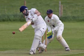 Action from the game between Wooler and Bomarsund 2nds in Division 6 North, which was eventually abandoned due to rain.