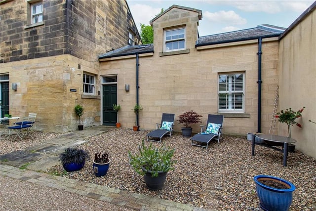 Conyers Lodge has access to a sunny gravelled courtyard right outside the door, which is a lovely space to relax and enjoy a drink or a bite to eat outside.
