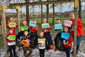 Pupils at St Michael's Primary School celebrate a 'good' rating from church inspectors.