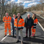 Jonny Purvis (BAM Nuttall). Patrick Smith, NCC, Cllr John Riddle, Cabinet Member for Improving Our Highways (NCC), Cllr Trevor Thorne (local councillor) and Frankie Wheatley (BAM Nuttall).