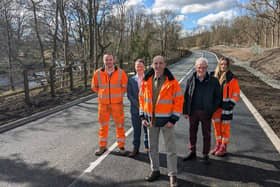 Jonny Purvis (BAM Nuttall). Patrick Smith, NCC, Cllr John Riddle, Cabinet Member for Improving Our Highways (NCC), Cllr Trevor Thorne (local councillor) and Frankie Wheatley (BAM Nuttall).