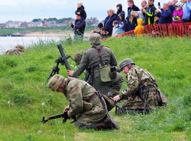 Volunteers put on a display for crowds at the Blyth Battery Goes to War event.