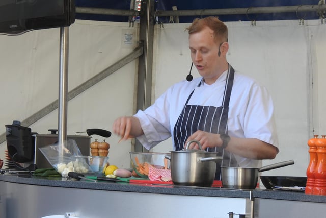 In its new location outside Morpeth Town Hall, the demo kitchen once again featured local and regional chefs.