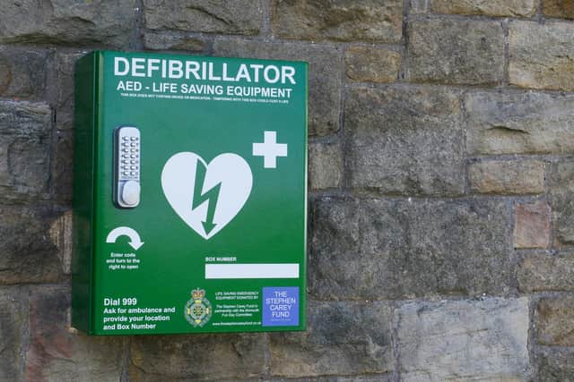 A Stephen Carey Fund defibrillator in Alnmouth.