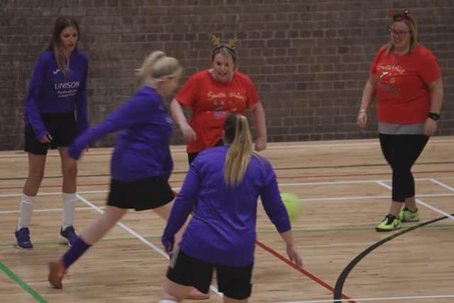 The football group encourages ladies of any ability to get involved.
