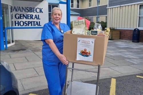 Janine Lee of Wansbeck General Hospital who organised a pet food collection for Tyesha and her team.
