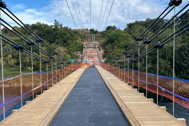 The £10.5million refurbishment of the famous Union Chain Bridge connecting England and Scotland is undergoing final works ahead of re-opening.