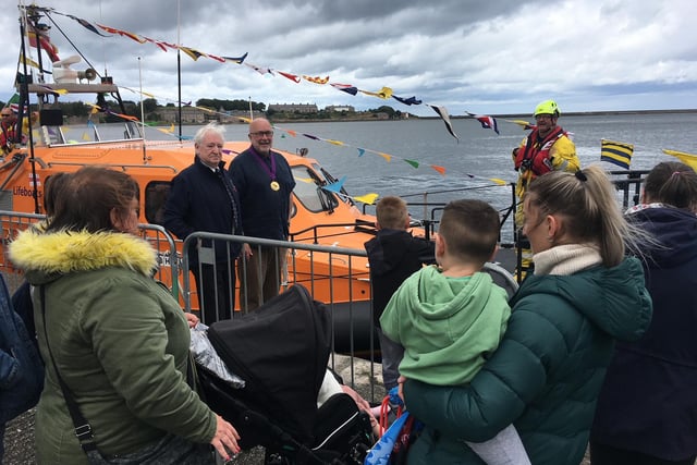 Deputy Mayor of Berwick, Coun Paul Jackson opens the fete assisted by President and Chair of Berwick RNLI Ian Hay.