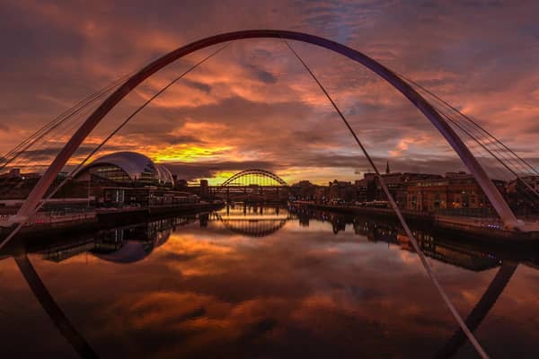 Tyne Sunset, one of the images in Glyn Trueman’s Audio Visual presentation.