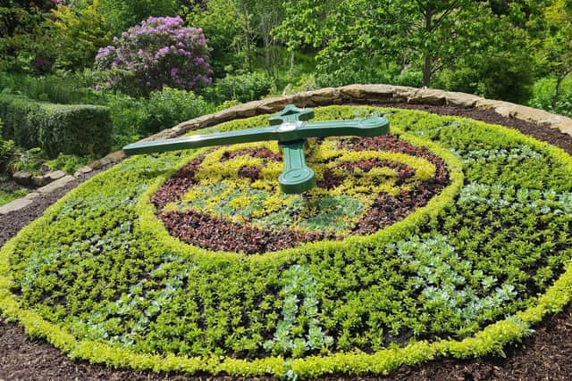 Morpeth's Floral Clock in Carlisle Park has a Jubilee planting scheme this summer.
