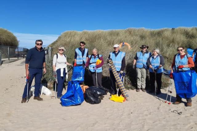 Litter pickers at Beadnell.