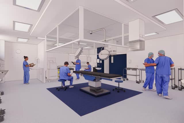 An impression of how the operating theatres at Wansbeck General Hospital will look.