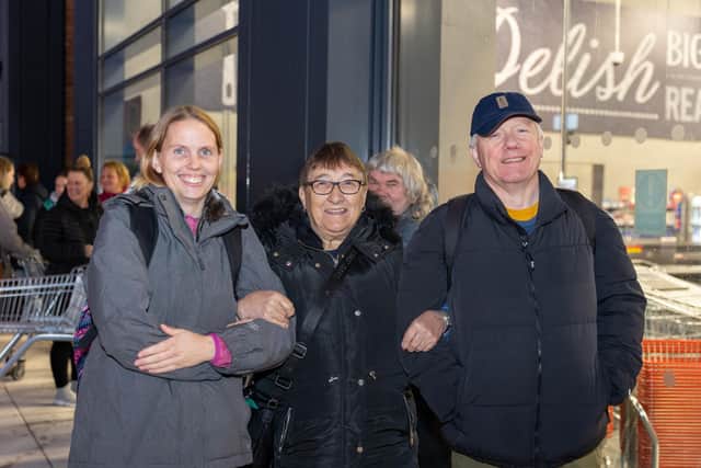 Customers in the queue for the opening of The Food Warehouse in Berwick.