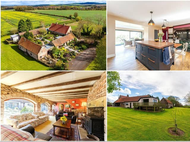 The property offers plenty of space and stunning views of the countryside.