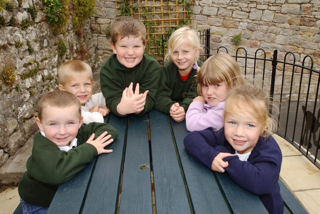 New starters at Harbottle First School in September 2003.