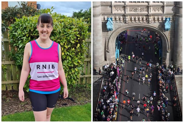 Katie Blakely is raising money for the Royal National Institute of Blind People by running the London Marathon.