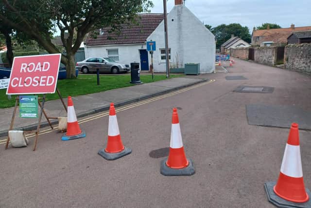 The road at Low Greens has been closed and a diversion has been put in place. Picture courtesy of Coun Catherine Seymour.