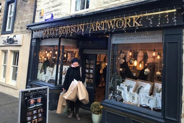 Anne-Marie Trevelyan MP out Christmas shopping in Alnwick.