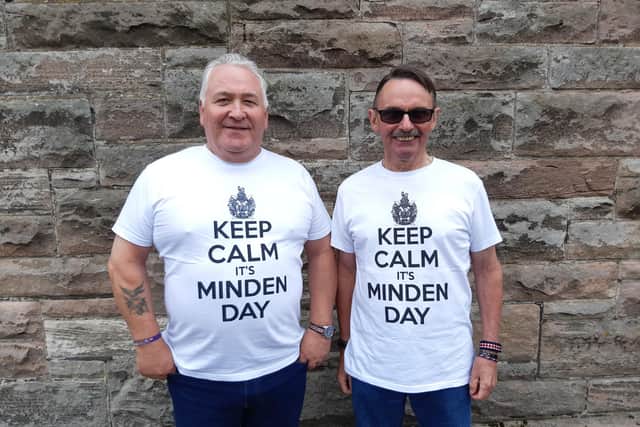Hugh Docherty and Bill Ponter, both from Glasgow, got T-shirts specially made to mark the occasion.