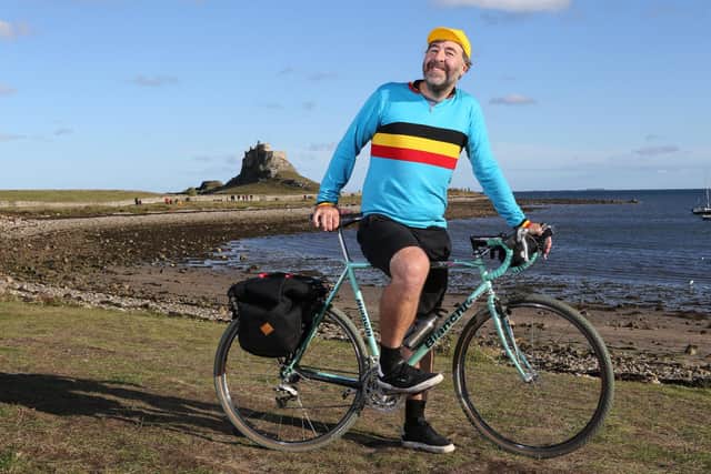 Along for the Ride with David O'Doherty visited Holy Island. Credit: Channel 4