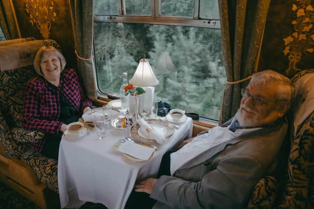 Gillian and Kenneth Wealls on board Northern Belle.
