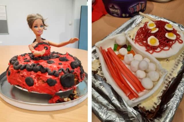 Cake creations by Alnwick students.