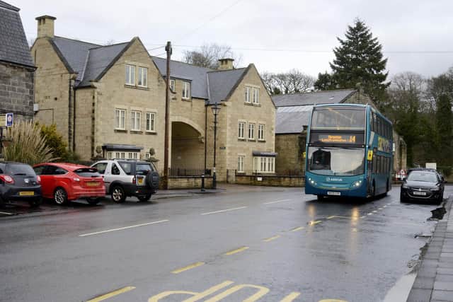 An Arriva bus in Rothbury.