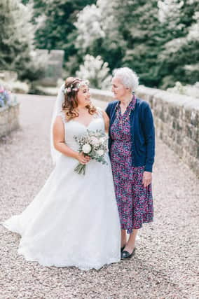 Kooked North founder Laura Hardy-Rochester, pictured with her grandma, Marjorie Tait, on her wedding day.