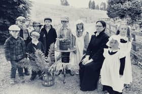 School pupils in 2023 recreated a 108-year-old image as part of the day. (Photo by Harbottle Church of England First School)