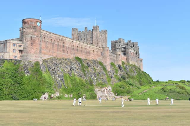 Cricket in front of Bamburgh Castle.  Picture: Purple Productions/Dave Minchin.