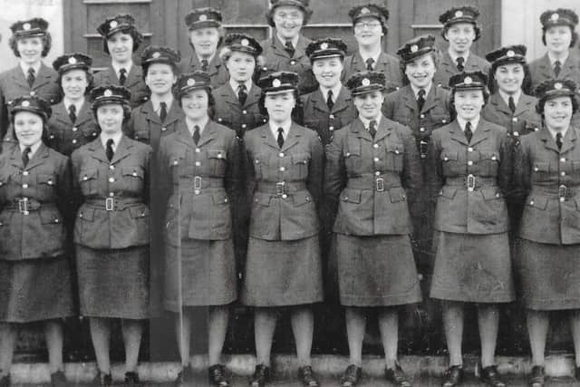 Vera (front row, second right) on duty in the WAAF. (Photo by Vera Bolam)