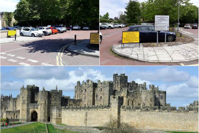 Car parks are being closed due to filming at Alnwick Castle.