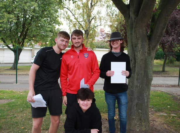 Students from St Benet Biscop Catholic Academy in Bedlington, who have achieved a "superb" set of A-level results.