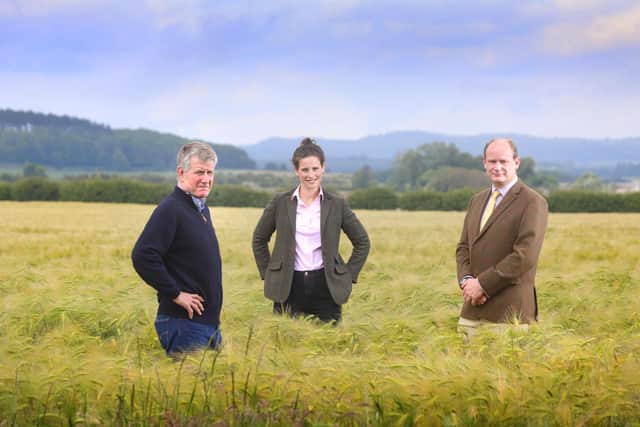 Peter Brewis of R Brewis & Partners with Adeline Jones and Andrew Entwistle of George F White.