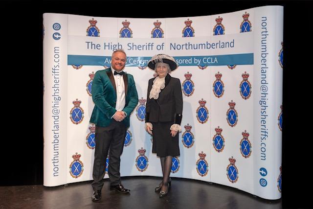 Compère Charlie Richmond and High Sheriff. Picture: Verity Johnson.