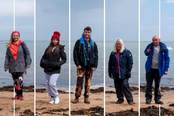 Teresa Peters, left, Angus Kirk, centre, and the other Take a Hike Northumbria contestants. The episodes are still available to watch on BBC iPlayer.