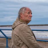 Jim Broadbent as Harold is pictured by Jake West during the filming of a scene for the movie at Spittal Promenade.