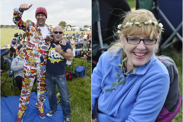 Some of the outfits at the Alnwick Castle concert in the Pastures in 2014.