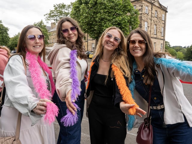 All dressed up for Mamma Mia at Alnwick Castle.