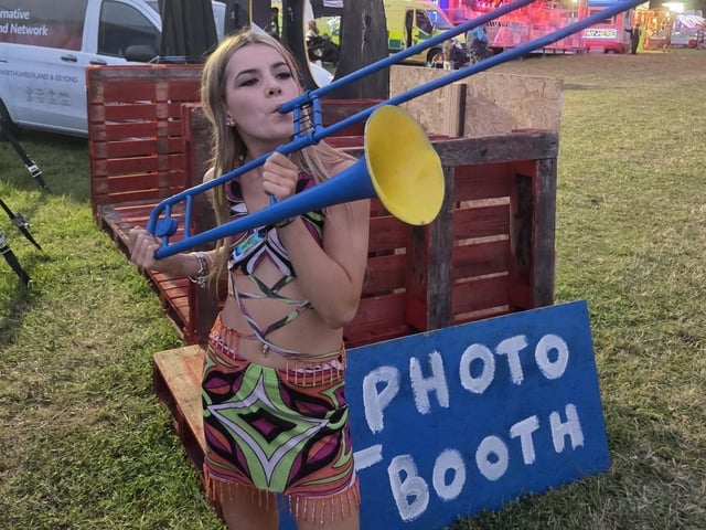 Tuning up for a day of fun.