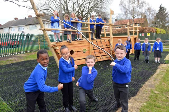 Stead Lane Primary School's new play area pirate ship.