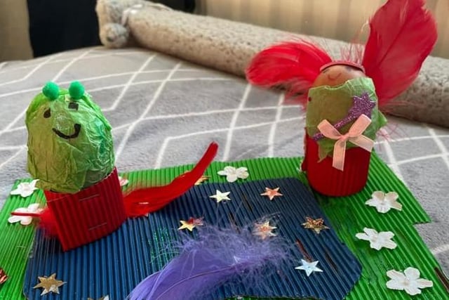 We're loving the feathers and sparkles in this Easter creation by Evie-Rose, age 6.