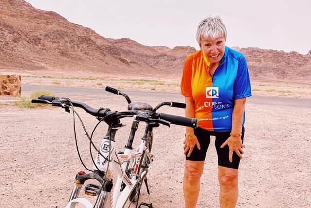 Maura, who has Parkinson's disease, cycled 100km in aid of research to find a cure. (Photo by Cure Parkinson's)